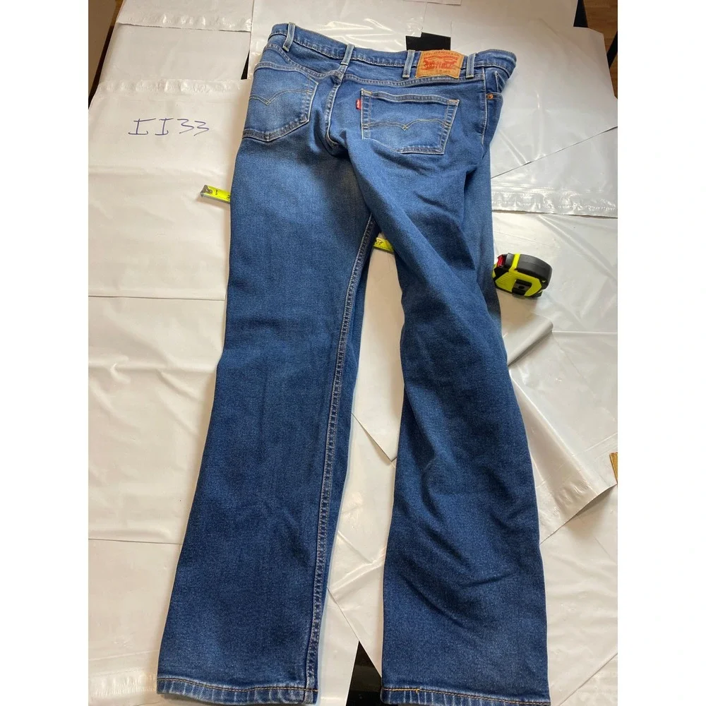 Levis 505 Regular Fit Straight Leg Jeans Mens 38x32 Medium Wash‎ Blue Denim